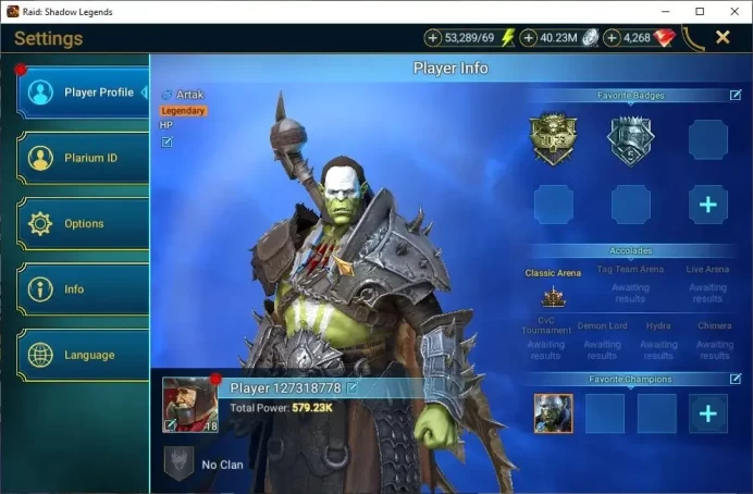 Lv18 579K Power|1 Mythic(Aphidius)+21 Legend(Artax,Ninja,Ezio,Rathalos,McAngelo,Wukong,Etc)|53K Energy|Plarium(RSL1470)