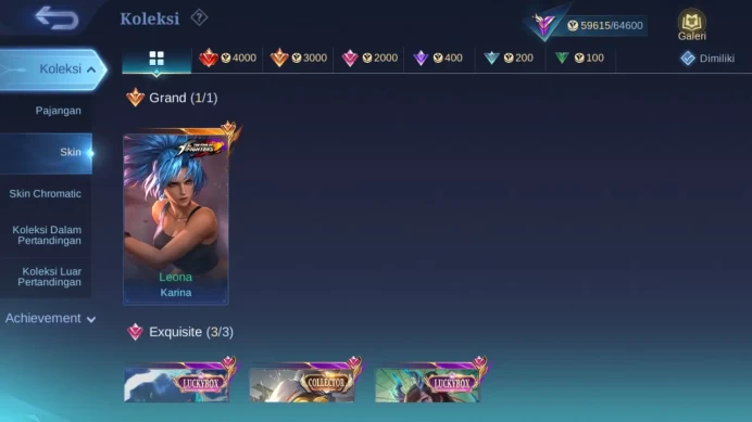 Hero 132 Skin 259 | KOF Karina | Luckybox Franco, Kagura | CC Natalia | Lightborn Granger Check ss ML1264B