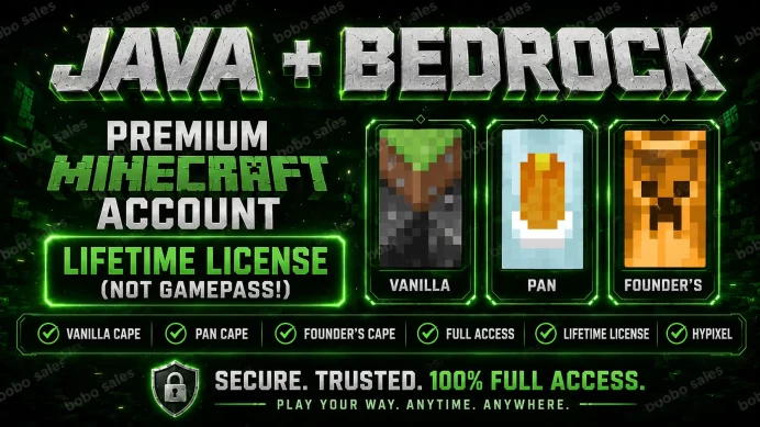 (Vanilla + Pan + Founders Cape. Hypixel) Account from 05-May-2023. Microsoft account with mail.