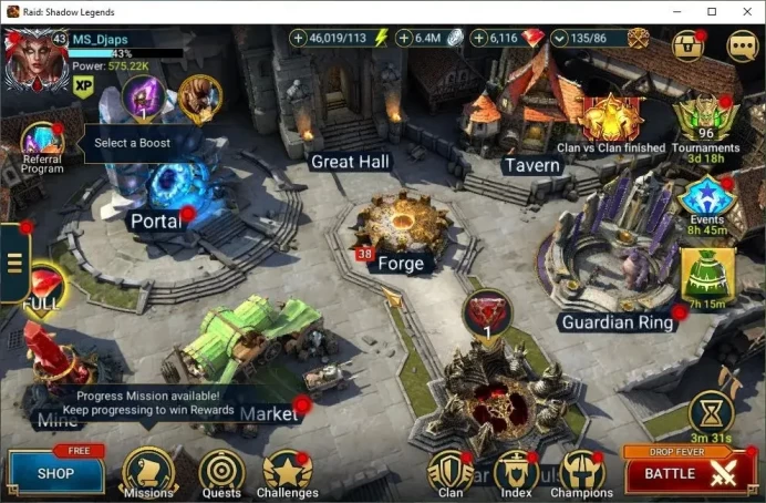 Lv43 575K Power|2 Mythic(Ash'nar,NQ Krixia)|21 Legend(Ninja,Belletar,Xenomorph,Wukong,Etc)|6K Gems+46K Energy|Plarium(RSL1471)