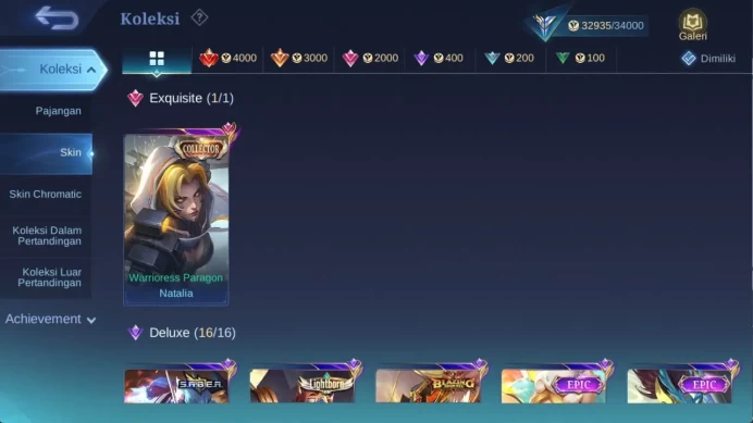 hero 107 skin 170+ saber Layla, dragon ling, blazing Aldous, special miya, msc claude, special baklerick ML1282B
