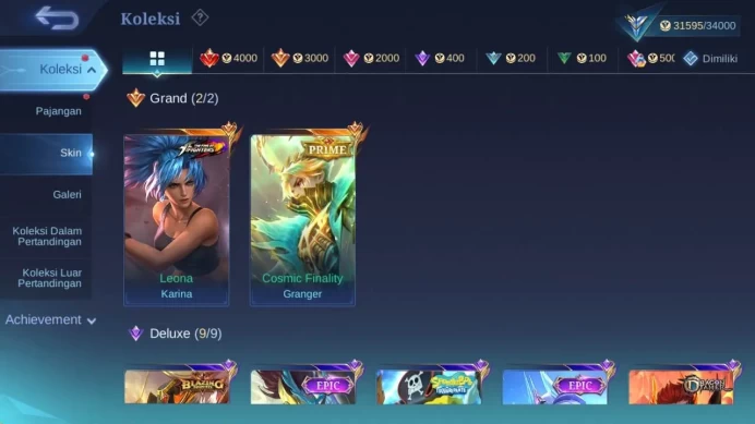 HERO 80+ skin 130+ prime GR, dragon ling, blazing claude, summer nana, mpl jawhead, starlight hilda ML1298B