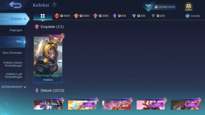 HERO 50+ SKIN 70+ valentine claude, lightborn harrith, dragon estes, special ling, starlight irithel ML1304B