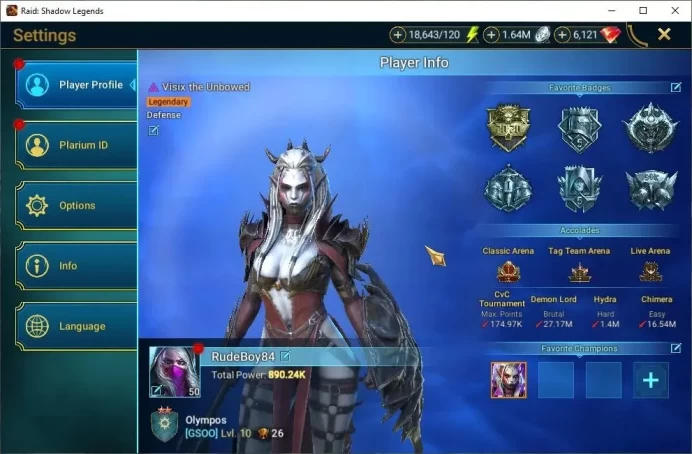 Lv50 890K Power|1 Mythic(Galleus)|29 Legend(Ninja,Xenomorph,Nekhret,Hilvi,Wallmaster,Etc)|6K Gems+18K Energy|Plarium(RSL1472)