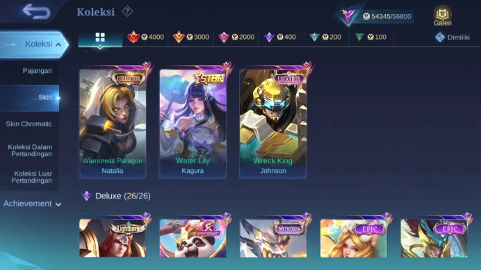 Hero 132 Skin 271 | Luckybox Johnson | Annual Kagura | CC Natalia | Zodiac Hilda | Epic Terizla check ss ML1323B