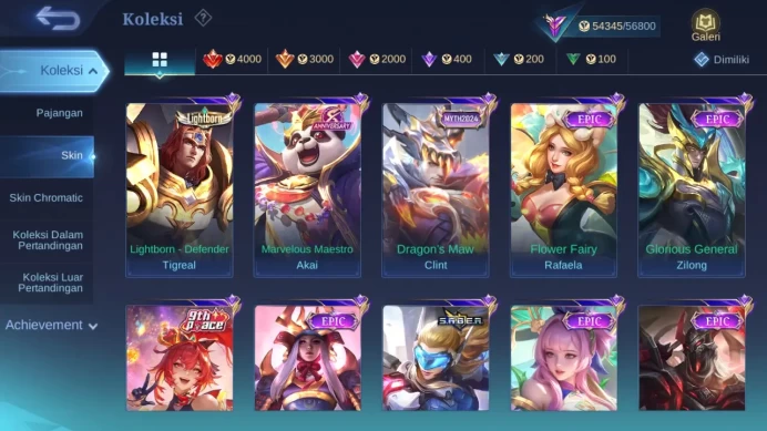 Hero 132 Skin 271 | Luckybox Johnson | Annual Kagura | CC Natalia | Zodiac Hilda | Epic Terizla check ss ML1323B