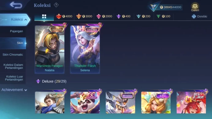 Hero 114 Skin 179 | Luckybox Selena | CC Natalia | Lightborn Alucard | Seiya Badang | Epic Roger Limit check ss ML1327B