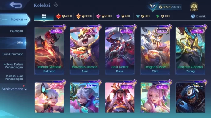 Hero 104 Skin 145 | CC Natalia | Epic balmond, harley, Khufra | Dtamer Estes check ss ML1330B