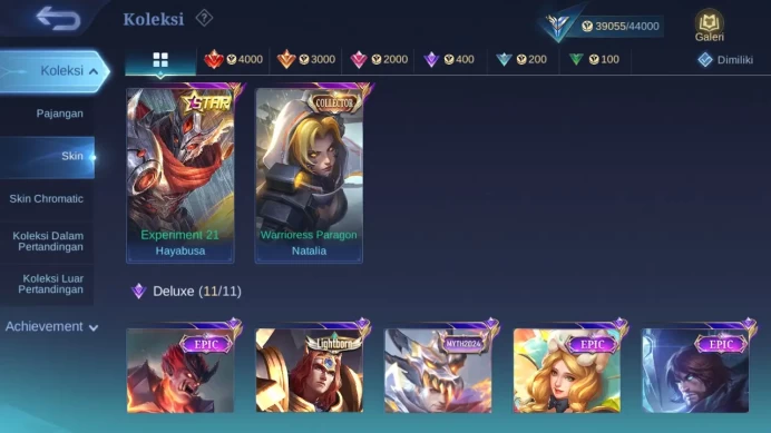 Hero 115 Skin 195 | Annual Hayabusa | Sanrio Floryn | CC Natalia | Dtamer Kimmy, Ling | Venom Gusion check ss ML1377B