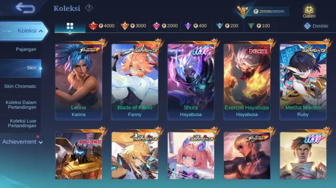 Hero 132 Skin 576|5Legend|4 Exo|Aspi 4|11.11 Haya|11 GS|Abyss Sele|11 Thamuz|Kof Masha|Soul Aamon|JJK Yin|CCYss|CCBenetML1384B