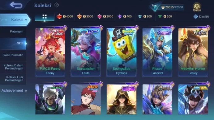 Hero 63 Skin 109 | Zodiac Lance | Stunt Brody | Lightborn Granger | Seiya Badang | Dtamer Kimmy check ss  ML1387B