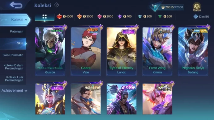 Hero 63 Skin 109 | Zodiac Lance | Stunt Brody | Lightborn Granger | Seiya Badang | Dtamer Kimmy check ss  ML1387B