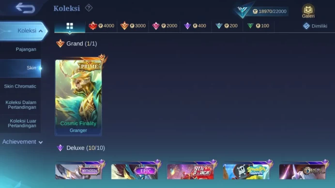 Hero 71 Skin 81 | Prime Granger | Create Luoyi | Lightborn Harith | Dtamer Lance | Starlight Irithel check ss ML1393B