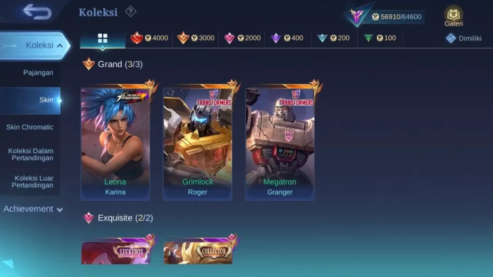 Hero 117 Skin 234 | Transformers Granger, Roger | CC Badang | Luckybox Haya | Zodiac Helcurt check ss ML1394B