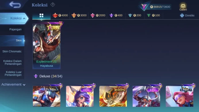 Hero 132 Skin 291 | Abbys Leomord | Annual Haya | Stunt Chou | Zodiac Lance, Hilda, Helcurt | Sparkle Fredrinn ML1405B