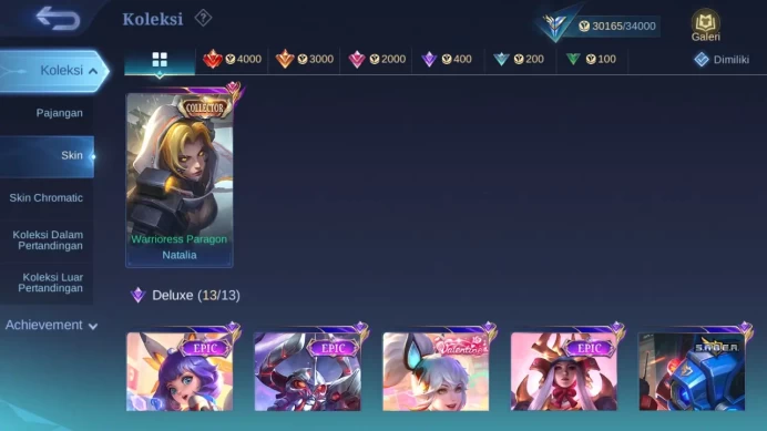 Hero 101 Skin 141 | KOF Karina | CC Natalia | Dtamer Valir, Masha | Seiya Badang | Valentine Fanny | Saber Cyclops ML1409B