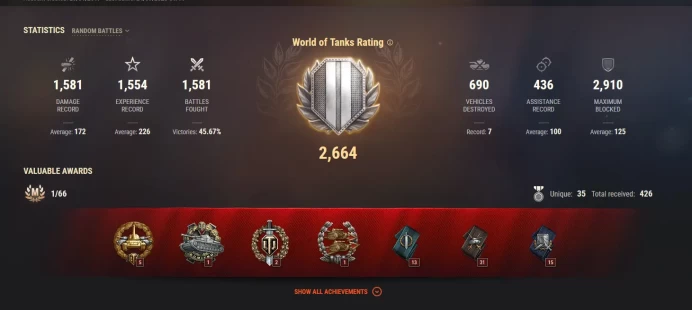 1* VIII / World of tanks / WOT / see the picture / PLS Read Description /Pete