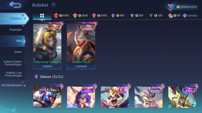 Hero 123 Skin 209 | Prime Granger | LuckyB Leomord | Sanrio Floryn | KOF Karina | Zodiac Helcurt, Badang | Champion Joy ML1410B