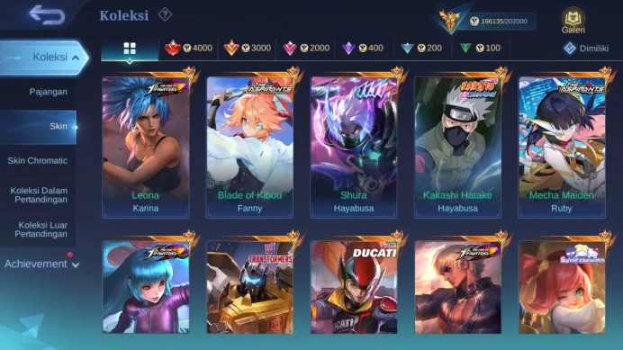 GLOBAL|Hero 132 Skin 462 | Legend Franco Alu | Aspirant Fanny Ruby | KOF Gusion | Sakura | AOT Martis | Neobeast Ling|ML1621B