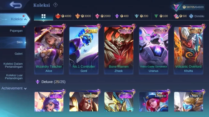 GLOBAL|Hero 123 Skin 227 | CC Khufra | Pace Cici Zhuxin | Covenant Lylia | Luckybox Uranus Zhask Alice ML1622B