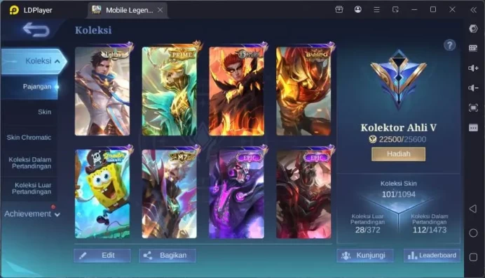 GLOBAL|Hero 84|Skin 101|Prime Granger,SB Cyclops,Blazing Aldous,DT Estes+Valir+Masha,etc|Expert Cc|Check SS|ML1636B