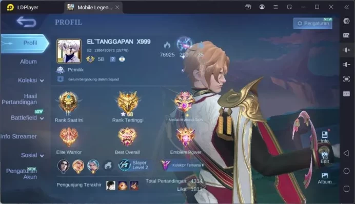 GLOBAL|Hero 107|Skin 251|Prime Granger+Yz,Sanrio Floryn,Lucky Fanny+Leomord,Annual Haya,etc|Renowned Cc|Check SS|ML1641B