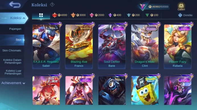 GLOBAL Hero 132 Skin 240 | Sparkle Fredrinn | CC Nata | Spongebob | Lightborn Granger | Mworld Yin check ss ML1643B