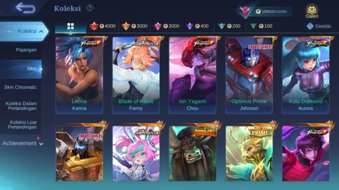 GLOBAL Hero 131 Skin 379 | Legend Granger Johnson | Aspirant Fanny Change | KOF Chou Dyrroth Aurora | CC YSS ML1644B