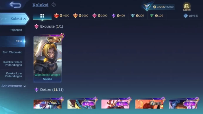 GLOBAL Hero 70 Skin 115 | CC Nata | Valentine Claude | Dtamer Kimmy Valir Ling | Epic Lunox Freya check ss ML1651B
