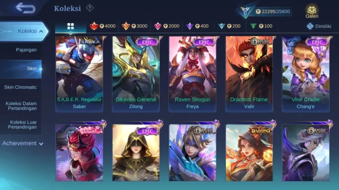 GLOBAL Hero 70 Skin 115 | CC Nata | Valentine Claude | Dtamer Kimmy Valir Ling | Epic Lunox Freya check ss ML1651B