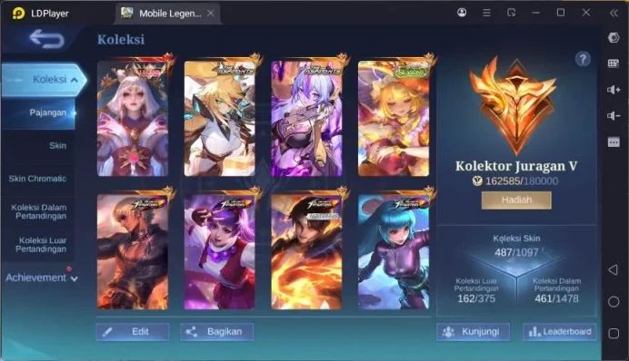 GLOBAL|Hero 132|Skin 487|LGN Lunox,Kof Valir+Aurora+Guinevere,ASP Ruby+Vexana+Lesley,Season Floryn,etc|Mega|Check SS|ML1693B