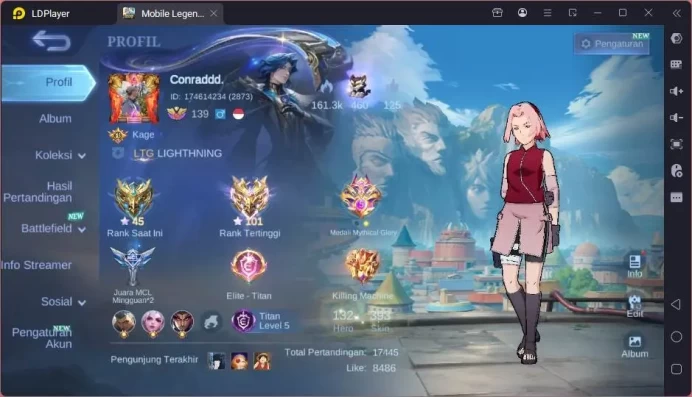 GLOBAL|Hero 132|Skin 393|Lg Johnson,Exo Kagura+Granger+Yz,JJk Xavier,Naruto Kalea,Kof Masha,Du Leo,etc|Exalted|Check SS|ML1709B