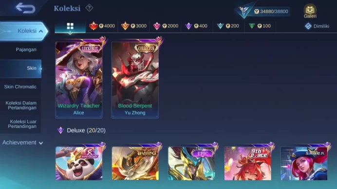 GLOBAL Hero 92 Skin 143 | CC Yuzhong | Zodiac Aurora | Luckybox Alice | M Series Granger Claude | Expert | Check ss ML1768B
