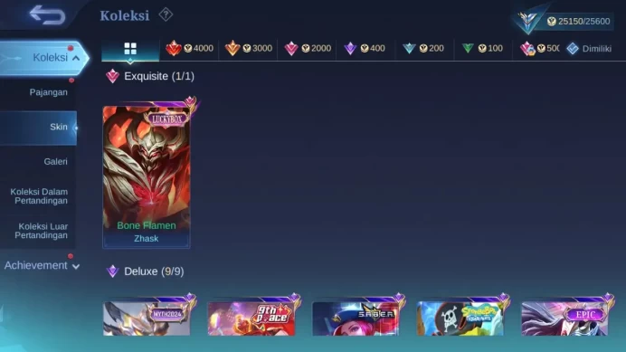 GLOBAL Hero 70 Skin 96 | Prime Granger | Luckybox Zhask | Dtamer masha | Spongebob | KOF Karina | Expert | Check ss ML1769B