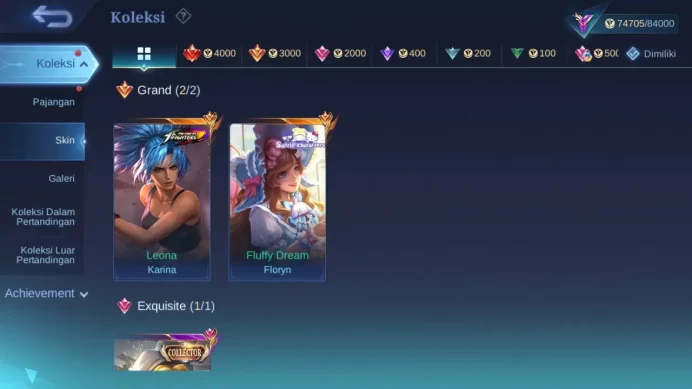 GLOBAL Hero 132 Skin 353 | KOF Karina | Sanrio Floryn | CC Nata | Epic Roger Moskov | Lightborn Granger | Renowned | ML1770B