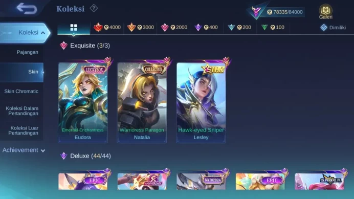 GLOBAL Hero 132 Skin 308 | Star Cyclops | KOF Masha | Aspirant Angela | Luckybox Eudora | Annual Lesley | Renowned | ML1771B