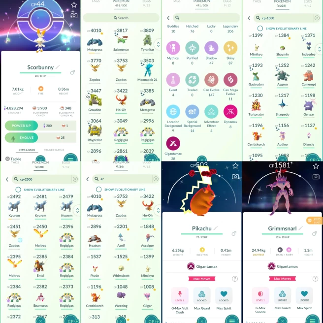 2220 Level 70 Eternatus Shiny GMax Charizard x3 Shiny GMax Pikachu Shiny GMax Grimmsnarl Shiny Zapdos PokePark Kanto Japan BG