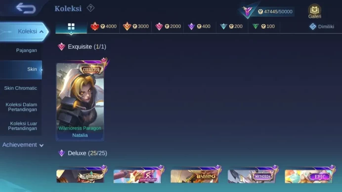 GLOBAL Hero 132 Skin 224 | Lunar Sun | Epic Roger Irithel | Dtamer valir Masha | CC Nata | Renowned | Check ss ML1784B