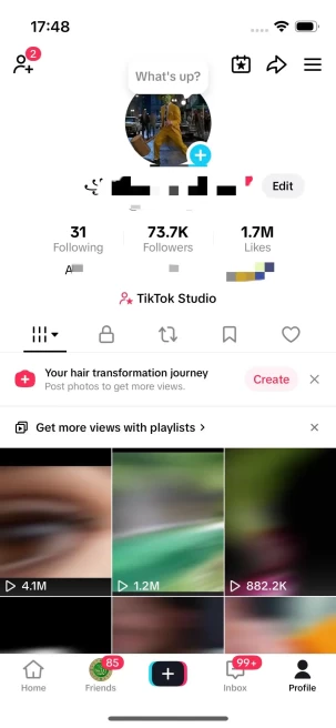 Blowout Sale/France Monetized Account/ 73K Followers+1.7M Likes/ Creator Rewards Program Activated/ Live Stream/ Full Access
