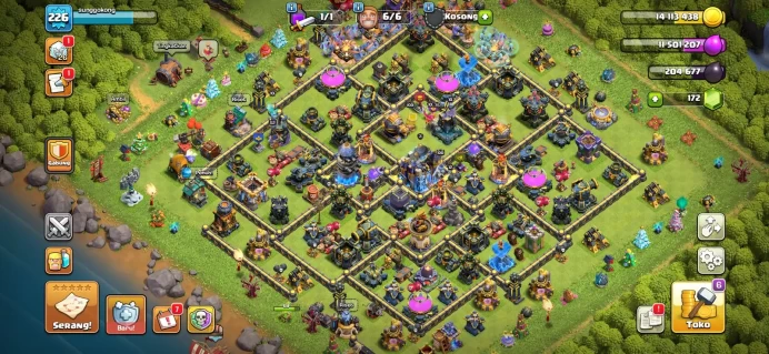 Town hall 18 Xp 226, 12 equipment epic, free change name,C6143