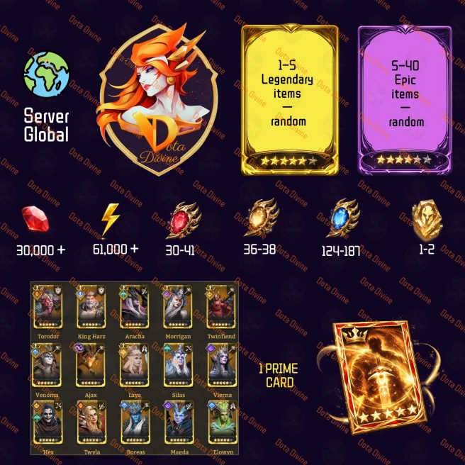 Shards - Gold - 36–38 | Red - 30–41 | 124–187 | GLOBAL \ 30000+ Diamonds +60K Energy | \ Shard \ Primal Card \
