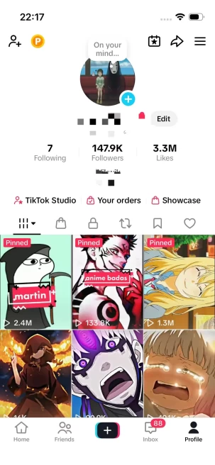 Japanese ANIME/147K Real Followers+3.3M Real Likes/ Tiktok Shop For Creator/ Live Stream/ Full Access