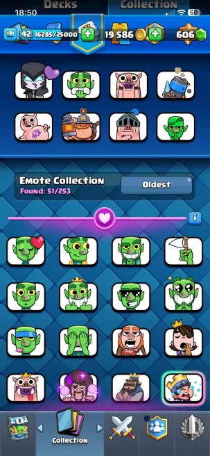 KT 14 // Emotes 51 // 8 Evo Cards // 2 Hero Cards // 8723 Trophies // 606 Gems // 42 LVL // Instant Delivery // Full Access