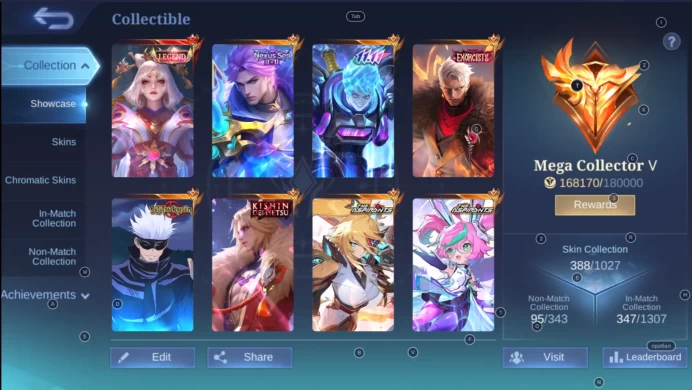 ML62 Top-Rank Mythical Immortal 102 stars; LEGEND Lunox; Kof Aurora, Valir, and Karina; Infernal Dragon