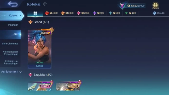 GLOBAL Hero 132 Skin 215 | Luckybox Eudora | KOF karina | CC Nata | Epic Roger Harley | Dtamer Kimmy Ling | Renowned | ML1797B