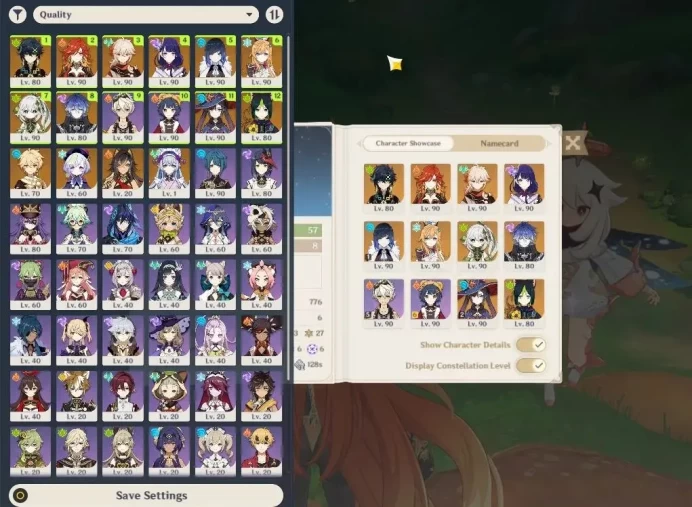 Asia|AR57|8Limited+6(*5WP)|Kinich,Mavuika+sign,Kazuha,YelanC1+sign,Escoffier,Nahida,Flins|1Skin|McMale|TakeMail|Android(GI6235)