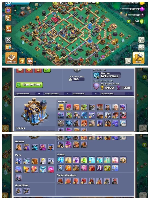 M243【Th 18 Defense & Builder Hall 10 Full Max】High Xp◆4 Epic With Normal Equipment Fully Max◆Hero: 97,101,77,76,52◆Pumpkin Graveyard With Lot's 