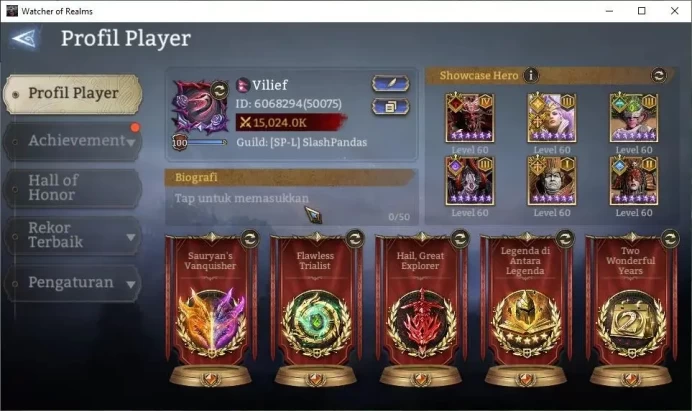 GLOBAL 50x|15M Power|19 Lord[ValderonA4,EzarethA3,IngridA3]|125 Legend[Lady AlexA2,DiaochanA5,WukongA5,Etc]|Many Skin|WOR1191