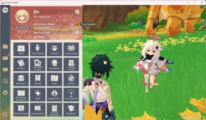 Starter | ASIA | AR 35 | UID 81 | Xiao | Raiden Ei | Columbina Jean | Diluc | MC Male (Aether)GI004B