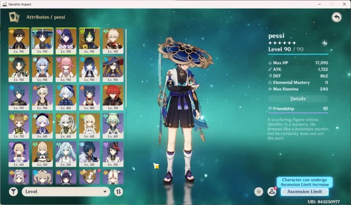 Asia AR58 | Ganyu+S, Yelan+S, Zhongli, Nahida, Furina | Raiden, Wanderer, Kazuha, Yae, Xiao | Moonglow | GI007B